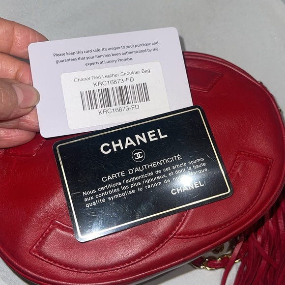 Chanel red CC Oval Lambskin Small Vintage Bag - Picture 15 of 15